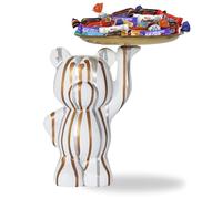 Ourson Gourmand | Vide Poche Blanc Garni d'un Assortiment de 20 chocolats Milka, Kinder et Célébrations | Coffret Original à Offrir
