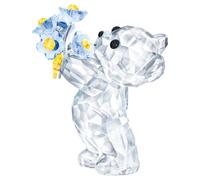 Swarovski Ours Kris, myosotis, figurine animalière en cristal Swarovski, bleu