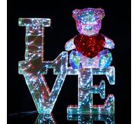 Ourson Lumineux LOVE Hologram 44 cm - Ourson Love LED Décoratif et Veilleuse LED, Idée Cadeau Originale - BSDC346-44CM
