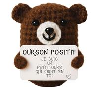 Ourson Positif© | Idee Cadeau Naissance Bebe | Anniversaire Enfant 0-3 Ans | Doudou Kawaii Garcon Fille | Gender Reveal, Baby Shower | Maternite Creche Bapteme | Peluche Deco Chambre | Nounours Mixte