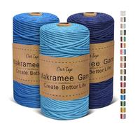 OurTop Corde Macramé 3mm x 160m, Set de 3 de Fil Macramé Macrame Corde pour Bricolage, Artisanat, Tapisserie, Décoration Boho