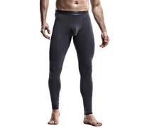 Ouruikia Caleçons Longs Thermiques pour Hommes Thermique Pantalon Leggings sous-vêtements Culottes 2 en 1, Gris, M