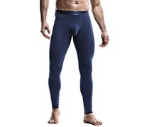Ouruikia Caleçons Longs Thermiques pour Hommes Thermique Pantalon Leggings sous-vêtements Culottes 2 en 1, Bleu, M