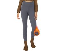 Ouruikia Femme sous-vêtements Thermiques Pantalon Chauds en Polaire Intérieure Slim Taille Haute Pants de Yoga Leggings de Sport Hiver, Gris, XL