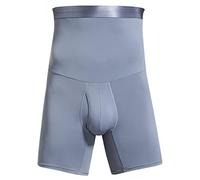 Ouruikia Gainant Amincissant Boxer Homme Taille Haute sous-vêtements Ventre Plat Shapewear Body Shaper Slimming Boxer Short, Gris, XXXXL