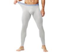 Ouruikia Homme sous-vêtements Thermique Soyeux Lisse Pantalon Base Layer Léger et Fin Leggings Pantalon Caleçon Long Multicolore, Gris argenté, XL