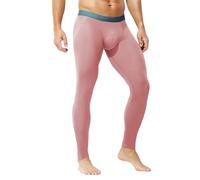 Ouruikia Homme sous-vêtements Thermique Soyeux Lisse Pantalon Base Layer Léger et Fin Leggings Pantalon Caleçon Long Multicolore, Rouge, XL