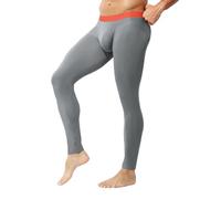Ouruikia Homme sous-vêtements Thermique Soyeux Lisse Pantalon Base Layer Léger et Fin Leggings Pantalon Caleçon Long Multicolore, Gris foncé, M