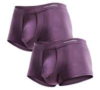 Ouruikia sous-vêtements Modal Boxer Léger Turnks Slip sans étiquette avec Pochette séparée - Violet - Small