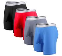 Ouruikia sous-vêtements pour Homme Slip Boxeur Lisse et Soyeux Séchage Rapide Respirants et Légers Respirant sous-vêtement Homme Lot de 4 M