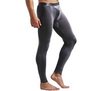 Ouruikia sous-vêtements Thermique Pantalon Homme Chauffant Base Layer Leggings avec Poches Séparés Caleçon Long