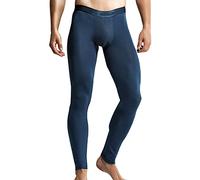 Ouruikia sous-vêtements Thermiques Homme Modal Pantalon Long Thermique Magnétique Hiver Chaud Base Layer Taille Basse, Bleu, M