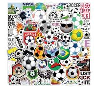 OuryTech Autocollants de Football, 100 Pièces Vinyle Imperméable Autocollants de Football pour Bouteilles et Ordinateurs Portables, Ensemble d'Autocollants pour Fans, Coupe du Monde 2026 (A)