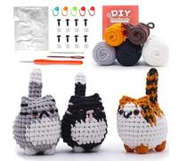 OuryTech Ensemble de Crochet pour Débutants, Ensemble de Crochet Tricot pour Débutants, Kit de Crochet Amigurumi avec Instructions pour Débutants, Chats