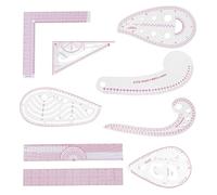 OuryTech Kurvenlineal, 9 Pièces Règle de Couture et de Patchwork, Ensemble de Règles à Coudre avec Courbe Française pour Couture, Quilting & Design