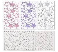 OuryTech Tattoo visage, 5 pièces stickers art visage carnaval, autocollants visage étoile, strass autocollants pour visage, corps & cheveux, gemmes visage étoile pour enfants & dames