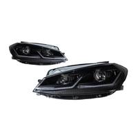 OUSDUO Phares Pour VW Pour Golf 7.5 MK7.5 2018-2020 Style 2L Feux Jour À LED Double Projecteur DRL(Black,LHD)
