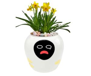 OUSEITECH Grand pot de fleurs intelligent amélioré pour animaux de compagnie, assistant de plantation avec des expressions animées pour que les plantes puissent confondre avec vous, diverses données