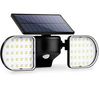 OUSFOT 56 LED Solaire Extérieur Projecteur Solaire avec Capteur de Mouvement 56 LED Lampe Solaire de Sécurité Étanche IP65 360 ° Réglable pour Entrée, Garage, Patio et Jardin