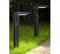 OUSFOT Lampe Solaire Exterieur [2PCS] 30 LED Spot Solaire Extérieur Etanche IP65, Projecteur Solaire avec 2 Modes d’Éclairage au Sol pour Jardin Cour Allée Chemin