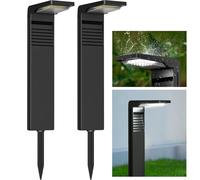 OUSFOT Lampe Solaire Exterieur Jardin 2 PIÈCES, Étanches IP65, Spot Solaire Exterieur avec 2 Modes D’Éclairage Pour Cour Allée Sol Chemin