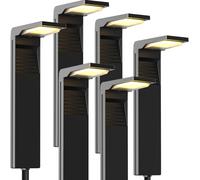 OUSFOT Lampes Solaires Extérieures 6 Pièces 32 LED Borne Solaire Jardin avec 2 Couleurs Températures IP65 Imperméable pour Extérieur Allée Sol