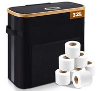 OUSFOT Rangement Papier Toilette, 32L Boite Range Papier Toilette Panier Papier Bambou Peut Contenir 12 Rouleaux de Convient aux Toilettes et aux Douches