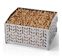 OUSFOT Reservoir a Pellets Granulés en Acier Inoxydable 430, Bruleur Pellet de 30 x 25 x 17 cm, 2.8 kg Portable Panier a Granules pour Insert, Panier a Pellets pour Poele a Bois, Cheminée Ouverte