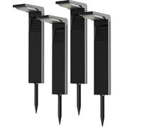 OUSFOT Spot Solaire Exterieur RGB avec 8 Modes de Couleur, 2000mAh Imperméable Lampe Solaire Exterieur Jardin avec 30 LED, Lumiere Solaire Exterieur Pour Allées, Fête, Noël, Halloween, 4 Pièces