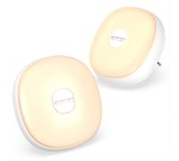 OUSFOT Veilleuse LED [Lot de 2], Lampe Nuit Veilleuse Enfant Murale Automatique avec Capteur de Lumière 1200mAh rechargeable 2500-3500K Warmgelb pour Chambre Bébé, Couloir, Escalier (blanche)
