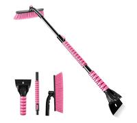 OUSHASAA Grattoir à Glace et Brosse à Neige de 111,8 cm pour Pare-Brise de Voiture avec Extensible, pivotant à 360°, tête à Poils Doux, poignée en Mousse, Outil de fenêtre pour Voiture, Camion, SUV