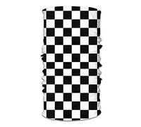 OUSHENGMAOYI Anti-Solaire Echarpes Et Foulards Serre Tête en Microfibre Écharpe De Visage Windstopper Echarpe Cache Cou Ski Moto Escalade Randonnée Damier Noir Et Blanc