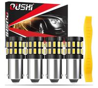 OUSHI Ampoule BA9S LED, 700% Luminosité 6500K Xenon Blanc 12V 24V Canbus BA9 T4W 1895 53 57 Ampoule LED pour Lampe de Plaque D'Immatriculation Intérieur de Voiture, 4pcs