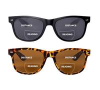 OuShiun 2 Pack Invisible Bifocal Reading Sunglasses Outdoor Sun Reader Glasses UV400 Protection for Women Men(TOR +2.0)