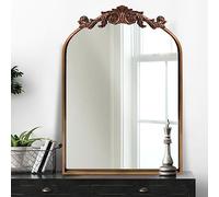 OUSHUAI Miroir Ovale doré pour Mur, cheminée Baroque, Mural, en Laiton, Vintage, Victorien, avec Cadre entièrement en métal, décoratif, pour entrée, Salle de Bain, Salon, Couloir, 48,3 x 68,6 cm