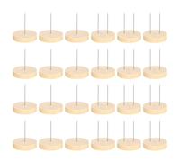 Ousidiman Lot de 24 supports de poupées au crochet à double aiguille Support en bois pour figurines d'action