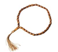 Ousidiman Lot de 33 perles de prière élégantes en bois de santal de 8 mm de diamètre avec pendentif pour la méditation et le culte, usage quotidien
