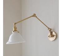 OUSIKA Applique murale en verre rétro en laiton Swing ? Bras ? Mur ? Lumière réglable ? Angle ? Mur ? Montage ? Éclairage Vintage Applique murale antirouille Tête de lit Applique murale for étude Trav