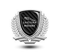 OUSIKA Autocollant D'insigne en Cristal Fenêtre Latérale de Voiture, Décalque D'emblème en Alliage 3D, Accessoires Décoration, pour Jaguar XF XFL XJ XJL XE XEL XK XKR XJ6 I Pace Fpace Epace,Silver