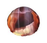 OUSIKA Bonnet de douche réutilisable pour femme - Double couche - Imperméable - Élastique - Antilope Canyon