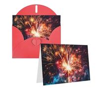 OUSIKA Cartes de vœux en forme de feu d'artifice avec enveloppes blanches 10,2 x 15,2 cm Cartes de remerciement vierges pour toutes les occasions pour Noël, vacances, mariage, anniversaire de mariage