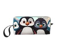OUSIKA Five Cute Penguins Cosmetic Bags for Women Portable Makeup Bag Travel Storage Bag Daily Receive Bag Large Capacity Toiletry Bag White One Size, blanc, Taille unique