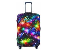 OUSIKA Housse de bagage de voyage élastique avec fermeture éclair invisible, belle couleur vive, lavable, protection de valise mignonne anti-rayures pour valise de 45,7 à 78,7 cm, Noir , L