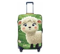 OUSIKA Housse de bagage de voyage élastique avec fermeture éclair invisible - Mouton de dessin animé lavable - Protection de valise mignonne anti-rayures pour valise de 45,7 à 78,7 cm, Noir , XL