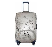 OUSIKA Housse de bagage de voyage élastique avec fermeture éclair invisible, note de musique, protection murale, lavable, protection de valise mignonne anti-rayures pour valises de 45,7 à 78,7 cm,