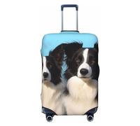 OUSIKA Housse de protection lavable et extensible pour valise Border Collie - Anti-rayures - Convient aux protections de bagages de 45,7 à 81,3 cm, Noir , M