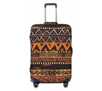 OUSIKA Housse de protection lavable et extensible pour valise, en tissu boue, tribal africain, anti-rayures, convient aux protections de bagages de 45,7 à 81,3 cm, Noir , M