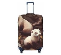 OUSIKA Housse de protection lavable et extensible pour valise, furet poilu, anti-rayures, convient aux protections de bagages de 45,7 à 81,3 cm, Noir , M
