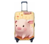 OUSIKA Housse de protection lavable et extensible pour valise, housse de protection colorée en forme d'animal mignon, anti-rayures, convient aux protections de bagages de 45,7 à 81,3 cm, Noir , S