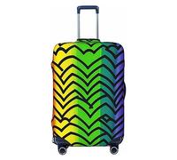 OUSIKA Housse de protection lavable et extensible pour valise, motif arc-en-ciel Gay Pride, housse anti-rayures pour bagages de voyage de 45,7 à 81,3 cm, Noir , XL
